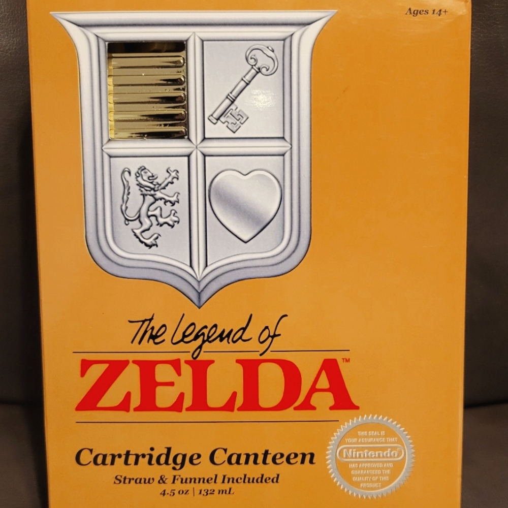 Legend of Zelda Cartridge Canteen with straw